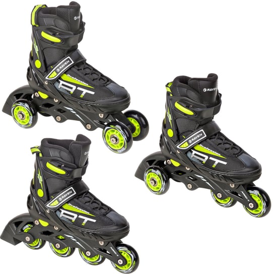 Rolki Wrotki 3w1 Raven Profession Black/Lime 35-39 Raven