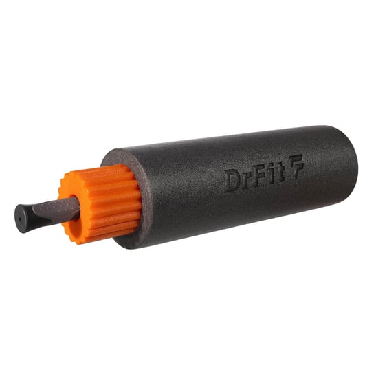 Roller do rehabilitacji piankowy + drążek do masażu - zestaw 3 elementy szaro - pomarańczowy ø 15 x 45 cm DrFit DrFit