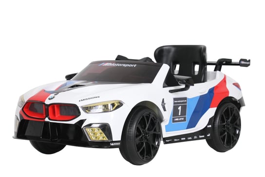 Rollplay, samochód na akumulator BMW M8 GTE Racing, 12V, RC, biały Rollplay