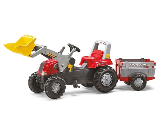 Rolly Toys 811397 Traktor Rolly Junior RT z przyczepą i łyżka Czerwony Rolly Toys