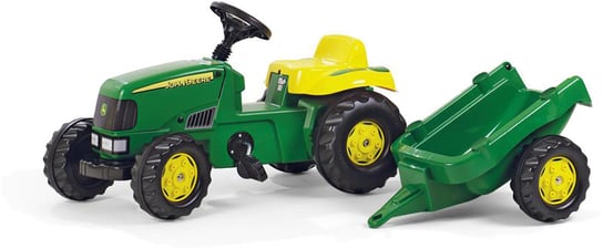 Rolly Toys, traktor z pedałami i bocznicą John Deere, zielony Rolly Toys