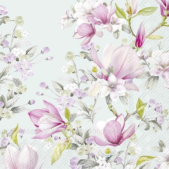 ROMANTIC MAGNOLIA serwetki ozdobne papierowe - 33x33 cm - pastelowe kwiaty magnolii Inna marka