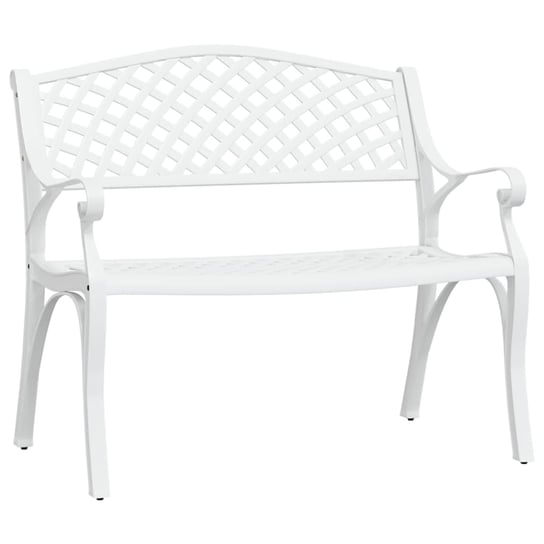 Romantyczna ławka ogrodowa aluminiowa biała 102x50 Zakito Europe
