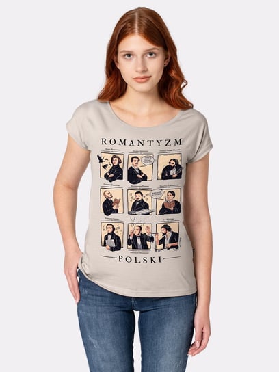 ROMANTYZM / ROK ROMANTYZMU 2022 / koszulka damska / jasny beż Nadwyraz.com