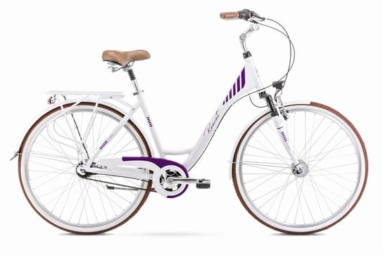 Romet, Rower miejski damski, Art Deco 20 28", biało-brązowy 2020 Romet
