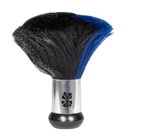 RONNEY Professional Cleaning Brush Line - 153 Silver Handle Blue Hair - Pędzel do oczyszczania karku 153 RA 00153 Ronney