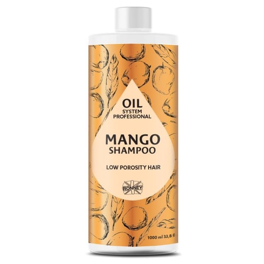 Ronney, Professional Oil System Low Porosity Hair, Szampon Do Włosów Niskoporowatych Mango, 1000ml Ronney