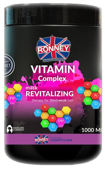 Ronney, rewitalizująca maska do włosów z kompleksem witamin, 1000 ml Ronney