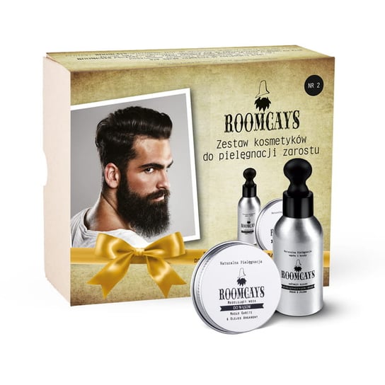 ROOMCAYS Zestaw #2 kosmetyków męskich: olejek do brody i wosk do wąsów Roomcays