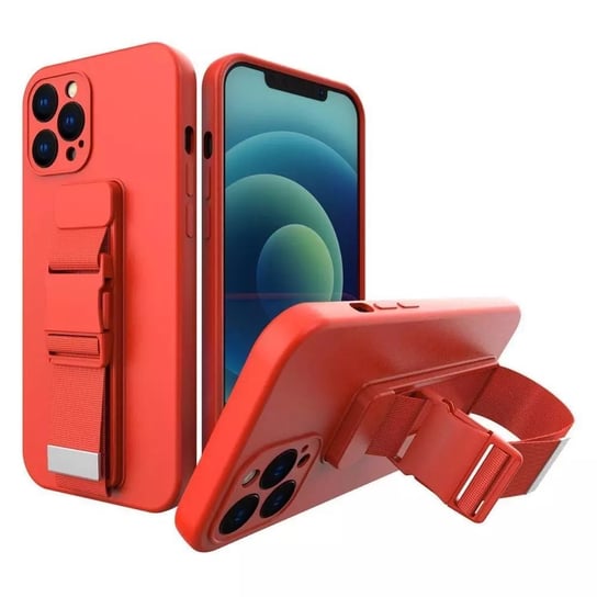 Rope Case silikonowe etui ze smyczą torebka smycz pasek do Samsung Galaxy A23 czerwony 4kom.pl