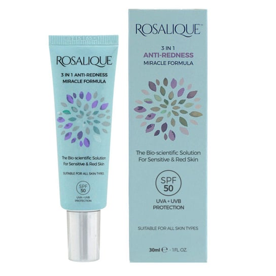 Rosalique 3in1 Anti-Redness SPF50 | Krem z filtrem maskujący zaczerwienienia skóry twarzy 30ml Rosalique