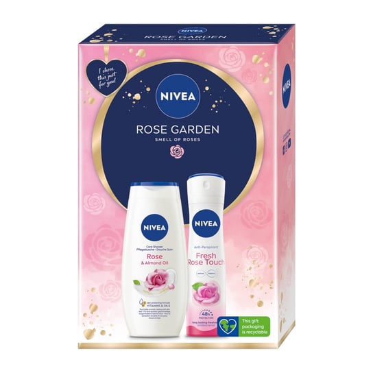 Rose Garden zestaw prezentowy żel pod prysznic 250ml + antyperspirant spray 150ml Nivea