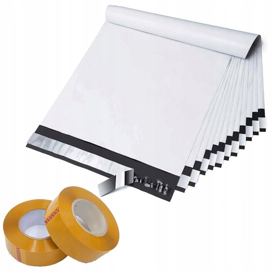 Rosfix Foliopaki białe 500x610mm 100szt. + 2x Taśma pakowa żółta Rosfix 48 mm x 50m Inna marka
