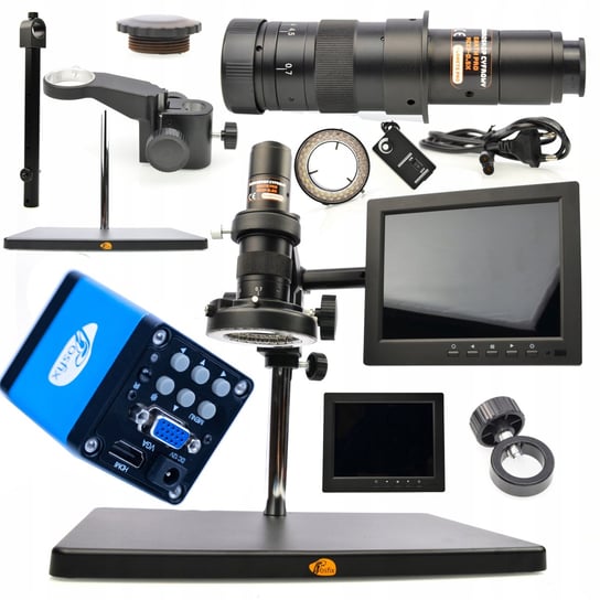 Rosfix Mikroskop cyfrowy Earth Pro MCEP-0.5X + Wyświetlacz 8 cali+Uchwyt +Regulowany Oświetlacz 56xLED+Kamera Draco Blue PRO Rosfix