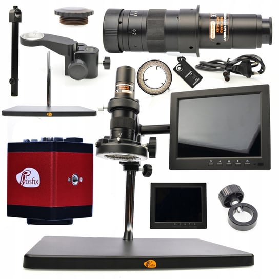 Rosfix Mikroskop cyfrowy Earth Pro MCEP-0.5X + Wyświetlacz 8 cali+Uchwyt +Regulowany Oświetlacz 56xLED+Kamera Draco RED PRO Rosfix