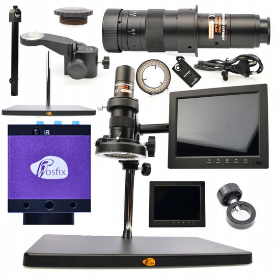 Rosfix Mikroskop cyfrowy Earth Pro MCEP-0.5X + Wyświetlacz 8 cali+Uchwyt +Regulowany Oświetlacz 56xLED+Kamera Tucana Pro Rosfix