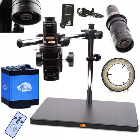 Rosfix Mikroskop cyfrowy z regulowanym ramieniem Earth Pro MCEP-0.5X-PZRR+Rosfix Regulowany Oświetlacz do mikroskopu 56xLED+Kamera mikroskopowa Draco Blue Rosfix