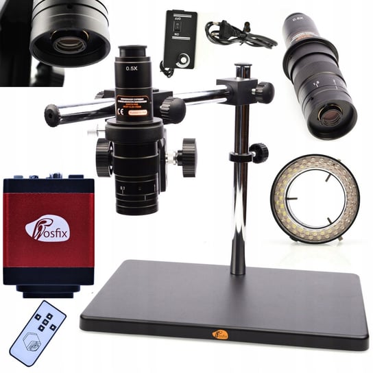 Rosfix Mikroskop cyfrowy z regulowanym ramieniem Earth Pro MCEP-0.5X-PZRR+Rosfix Regulowany Oświetlacz do mikroskopu 56xLED+Kamera mikroskopowa Draco Red Rosfix