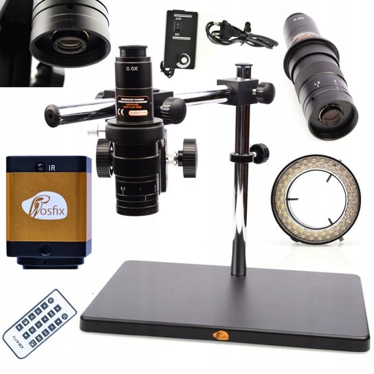 Rosfix Mikroskop cyfrowy z regulowanym ramieniem Earth Pro MCEP-0.5X-PZRR+Rosfix Regulowany Oświetlacz do mikroskopu 56xLED+Kamera mikroskopowa PEGASUS Rosfix
