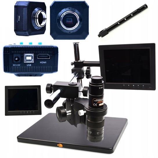 Rosfix Mikroskop cyfrowy z regulowanym ramieniem Earth Pro MCEP-0.5X-PZRR + Wyświetlacz 8 cali+ Uchwyt do mikroskopu cyfrowego+ Kamera ORION Pro Rosfix