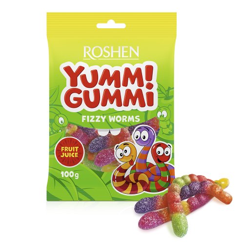 Roshen Żelki Yummi Gummi Fizzy Worms 70 G Roshen
