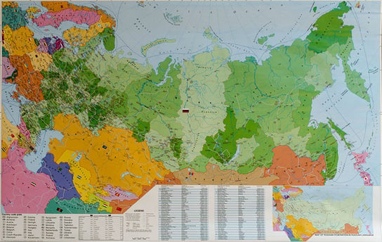 Rosja. Mapa ścienna kody pocztowe na podkładzie do wpinania - pinboard 1:5 400 000, Stiefel Opracowanie zbiorowe