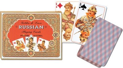 Rosyjskie, karty lux złote, Piatnik, 2 talie Piatnik