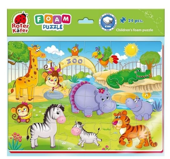 Roter Kafer, puzzle, Piankowe puzzle A4. Zabawne obrazki. ZOO, 24 el. Roter Kafer