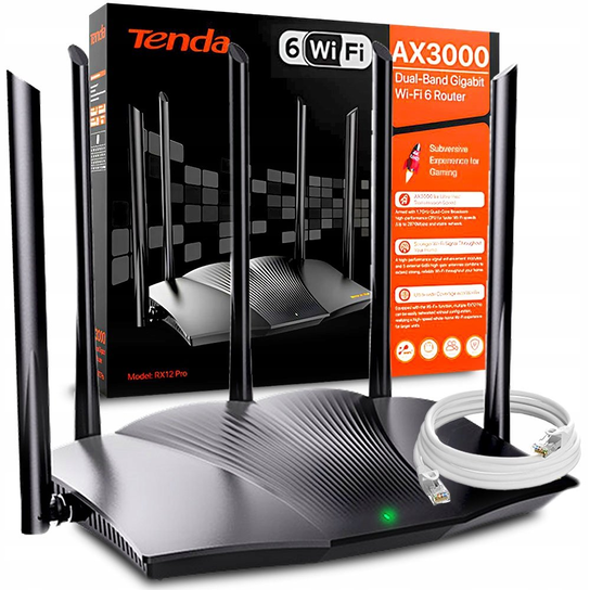 Router Tenda RX12 Pro WiFi 6 AX3000 Gigabit 5 anten 6dBi - Inna marka ...