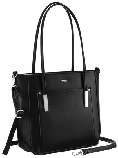 ROVICKY czarna torba damska torebka shopper bag na zamek pojemna A4 Rovicky
