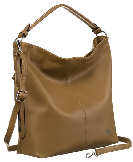Rovicky torebka shopper bag duża pojemna na ramię damska miękka beżowa Rovicky