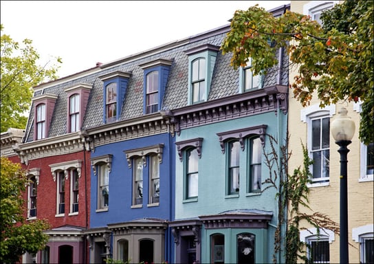 Row houses located near intersection of 5th Street and Independence Avenue, SE, Washington, D.C., Carol Highsmith - plakat 40x30 cm Galeria Plakatu