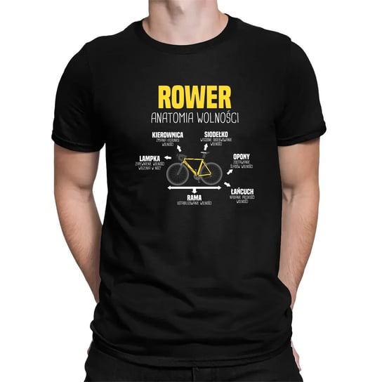 Rower anatomia wolności - męska koszulka na prezent dla rowerzysty Koszulkowy