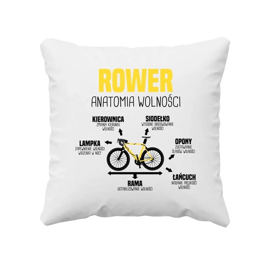Rower anatomia wolności - poduszka na prezent dla rowerzysty Koszulkowy