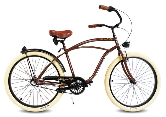 Rower beach Cruiser 26 męski COFFEE RoyalBi brązowy 3 biegi shimano retro RoyalBi