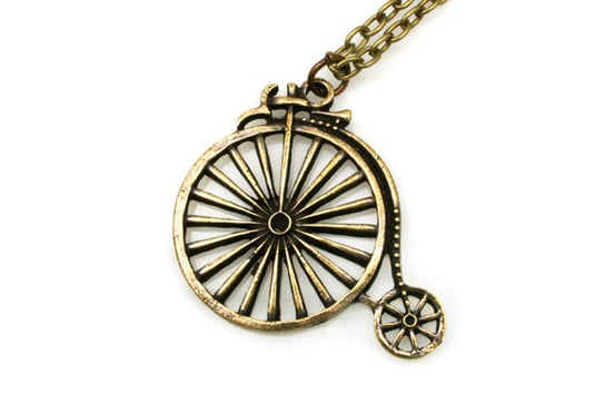 Rower Bicykl Retro Wisiorek Kolor Złoty Jubileo