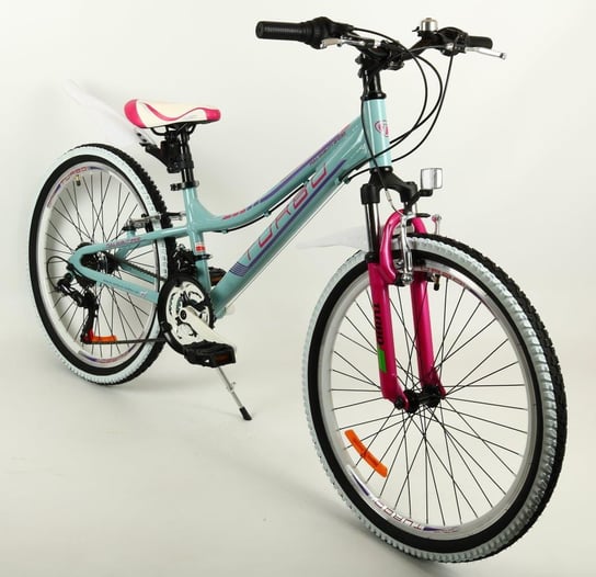 Rower dziecięcy MTB 24" GÓRSKI Junior Aluminium Turkusowo/Różowy Art-Pol