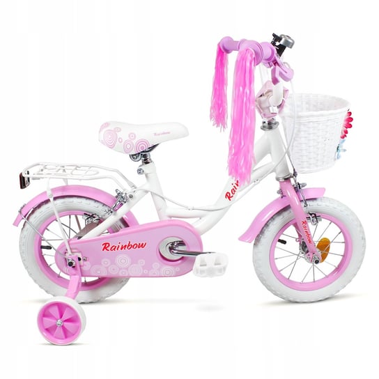 Rower dziecięcy SIrox Rainbow 12 White/Pink 12" Biały/Różowy perłowy Sirox