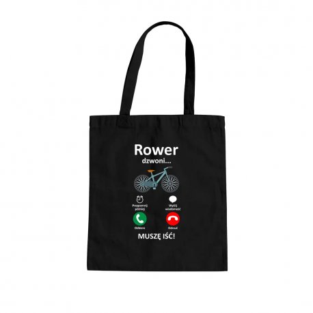 Rower Dzwoni - Muszę Iść - Torba Z Nadrukiem Prezent Dla Rowerzysty Koszulkowy