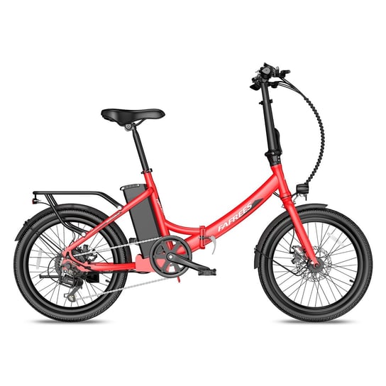 Rower elektryczny FAFREES F20 Light 16.75Ah - Moc 250W Baterią 36V16.75Ah Zasięg 130KM Mechaniczny Hamulec Tarczowy - Czerwony Fafrees