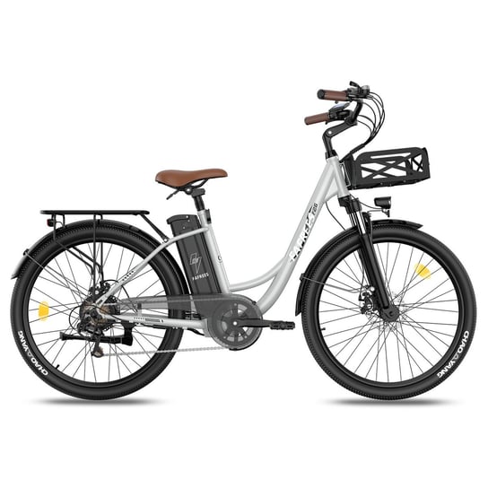 Rower elektryczny FAFREES F26 Lasting - Moc 250W Baterią 36V20.3Ah Zasięg 160KM Mechaniczny Hamulec Tarczowy - Szary Fafrees