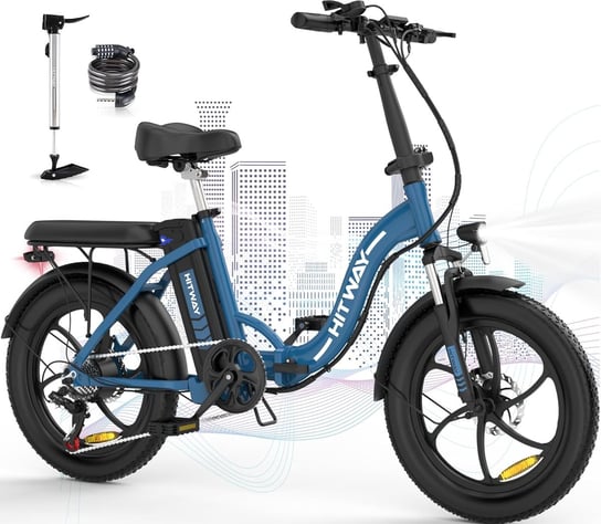 Rower elektryczny HITWAY 20" Fat Tire, akumulator 250W/36V/12Ah, 35-90km Hitway