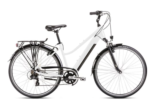 Rower elektryczny ROMET GAZELA RM 1 INT 2023 biało-szary, 20, 28, bmz conger 480 wh, kobieta Romet