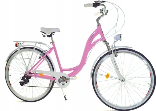 Rower miejski damski z przerzutkami DALLAS BIKE 28 cali różowy DALLAS BIKE