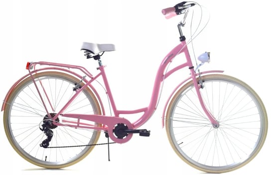 Rower miejski damski z przerzutkami DALLAS BIKE 28 cali różowy DALLAS BIKE