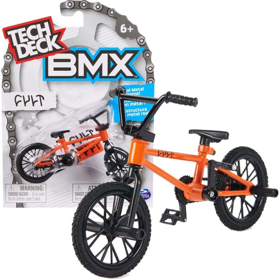 Rower mini BMX Cult pomarańczowy fingerbike + naklejki Tech Deck Spin Master Tech Deck