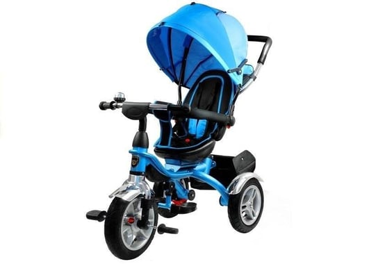 Rower Trójkołowy PRO500 Niebieski - CZARNA RAMA Lean Toys