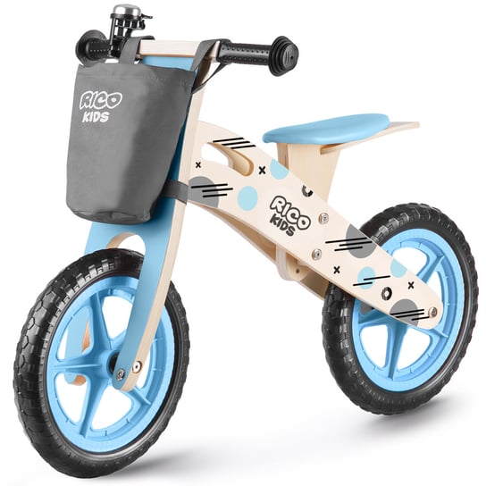 Rowerek biegowy dla dzieci drewniany niebieski RC-612 Ricokids Ricokids