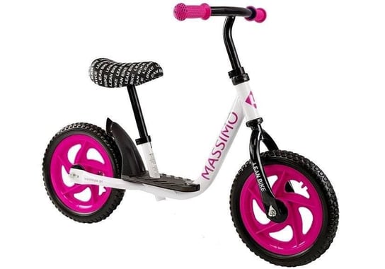 Rowerek Biegowy Massimo Biało-Różowy Lean Toys