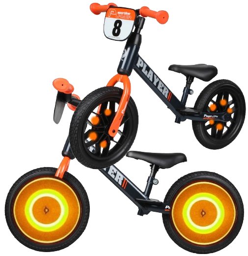 Rowerek Biegowy Player LED KOŁA Gumowe rower dla dzieci 3 4 5 6 lat latka PakaNiemowlaka